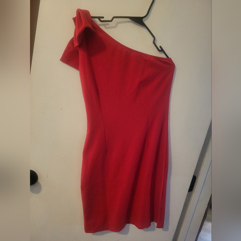 Stunning Red One Shoulder Dress